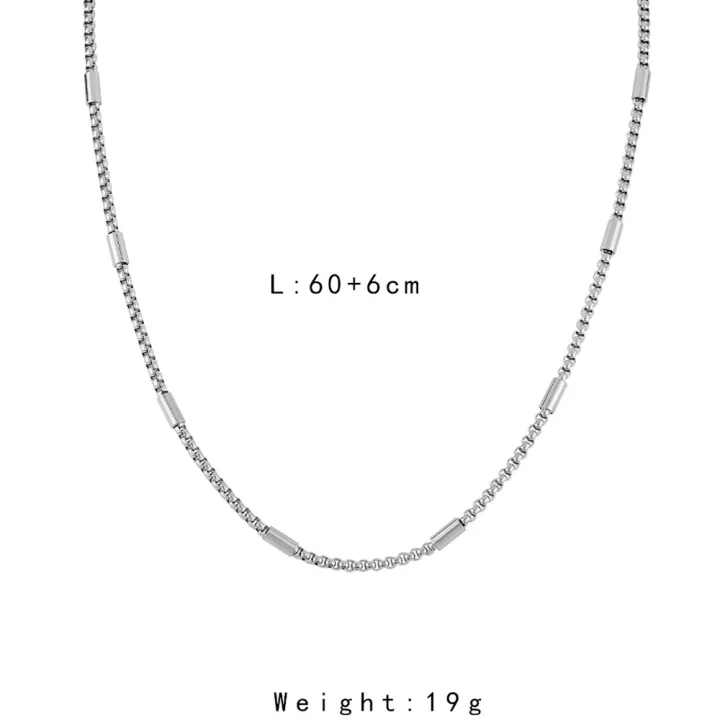 Minimalist%20stainless%20steel%20slub%20square%20pearl%20single%20chain%20clavicle%20chain%20fashion%20and%20versatile%20titanium%20steel%20men's%20necklace%20wholesale%20-%20Image%204