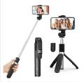 XT-02 Flexible 2 in 1 Bluetooth Selfie Stick Horizontal and Vertical Shooting Mobile Phone Tripod Remote Control Selfie Stand. 