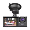 1080P DVR driving instrument with 2-screen night vision lock - black. 