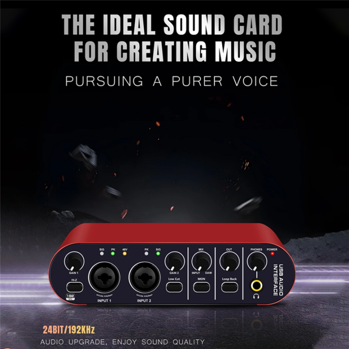 Professional%2024Bit%20192KHz%20Audio%20Interface%202%20Input%20Sound%20Card%20for%20Electric%20Guitar%20External%20Studio%20PC%20Recording%20Tuner%20-%20Image%206