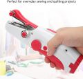 Portable Handheld Sewing Machine, Mini Electric Double Needle DIY Sewing Machine, for Making Crafts or Small Objects in Daily Life (Red). 