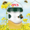 2 Pack Solar Powered Wasp Trap Lights Waterproof Outdoor Hanging Trap Safe Non-Toxic Bee Hornet Traps Reusable Garden Supplies.