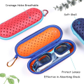 Swim Goggle Case For Swimming Goggles, EVA Carrying Case rose Red. 