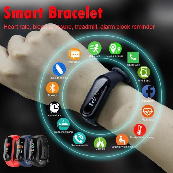 M3 Fitness Bracelet OLED Color Touch Screen Smart Wristband with