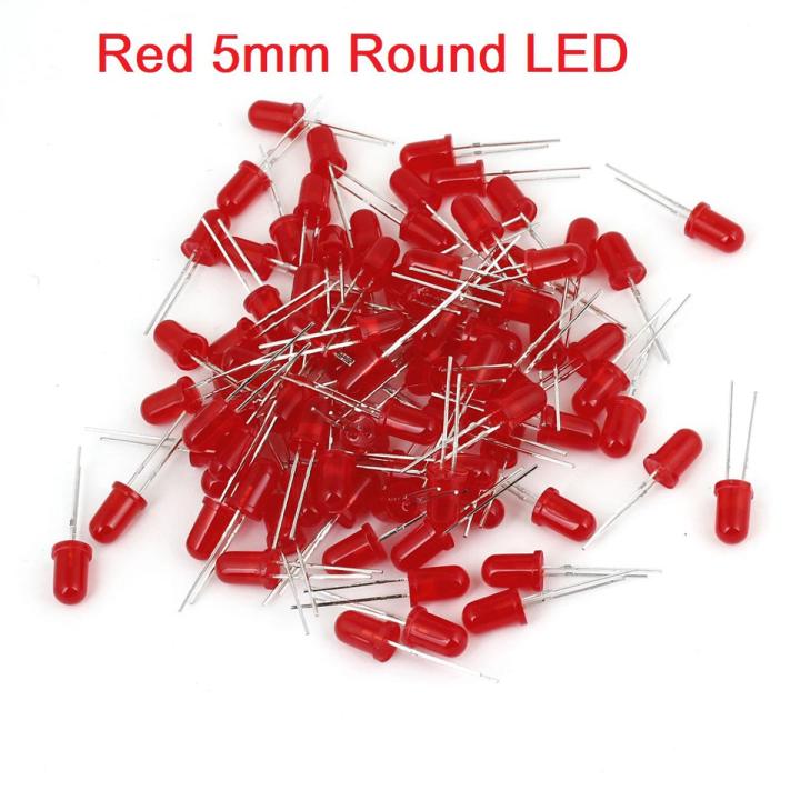 50Pcs- 5mm Colorful RED LED 5mm Round LED Light Emitting Diode Basic Red Light Bulbs For Electronics Project Indicator Front Panels LED Light DIY - Rgb Light