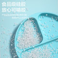 Baby Silicone Plate Children's Sucking Disc Integrated Solid Food Bowl Bib Spork Tableware Set. 