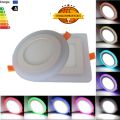 LED 6 Watt Side RGB (Red,Green,Blue) 3W and White 6W Round Squre Surface Panel Light Ceiling 3D Effect Lighting (Multi Color). 