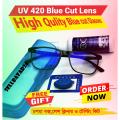 Trendsetter -Blue Cut UV 420 ANTI BLUE CUT Blue Cutting Lens with Flexible fiber frame & AO-Lens Cleaner- Inventive Choice. 