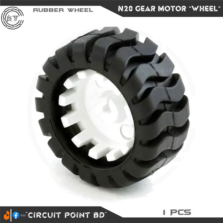N20 DC Gear Motor Rubber Wheel D-Axis Shaft 44mm / 43mm 3PI MiniQ High-Quality Robotic Car Wheel Tyre (1 Pcs)