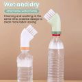 Multi-use Dead Angle Crevice Cleaning Brush - Can Be Connected To Water Bottle - Dry-wet Dual-use Brush - Sliding Door Track Brush - Window Groove Cleaning Brush - Home Clean Tool. 