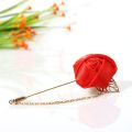 Ribbon Rose Flower Chain Lapel Pin For Men & Women's Fashion Accessories (1PS). 