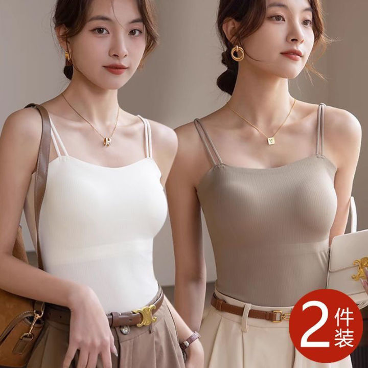 French%20Joker%20Camisole%20Women's%20Outer%20Wear%20with%20Chest%20Pad%20Outer%20Base%20Tube%20Top%20Summer%20One-Piece%20Thin%20Section%20Traceless%20Bra%20-%20Image%206