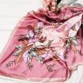 90cm Neckerchief Silk Satin Women Hijab Scaves Fashion Floral Print Headband Neck Scarfs Female Square Shawls Scarfs For Ladies.