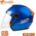 STM Premium Open Face Motorcycle Helmet with Visor - High-Quality Helmet for Men and Women, Available in Red/Black, New. 