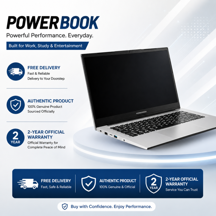 Proton PowerBook 540U Intel Core i5-1335U 13th Gen 8GB RAM 512GB NVMe SSD 14" FHD Laptop | 2-Year Official Warranty | Free Delivery
