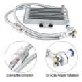 Motorcycle Engine Oil Cooler Cooling Radiator Kit 125Ml Aluminum Silver for Honda CB CG Engine. 