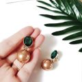 【beauty code store】New Design Green Clip Earring.