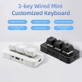 USB Wired 3Key Mini Keypad Copy Paste Shortcut Space Enter Macro Audio Custom Programmable Game Keyboard Shortcut Multimedia Key.