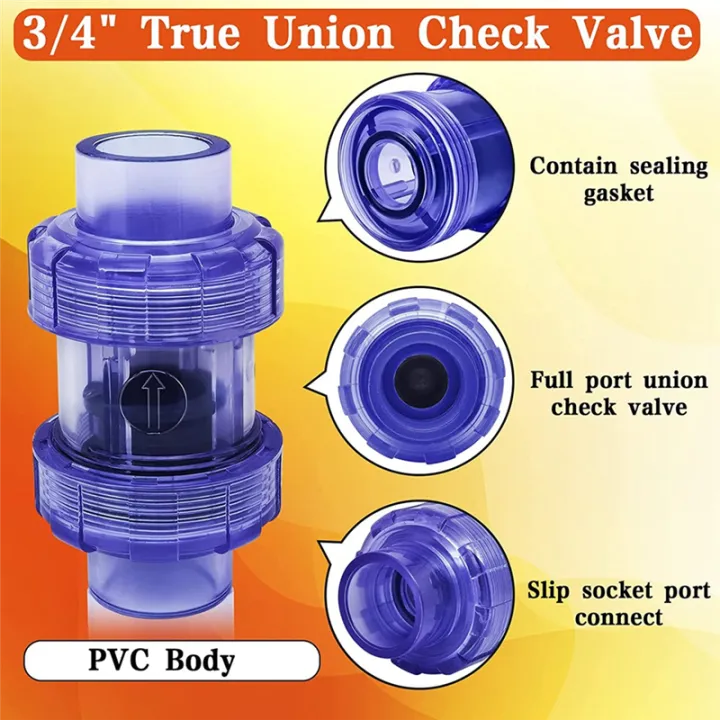 Check%20Valve%20PVC%20Check%20Valve%20Sprinkler%20Check%20Valve%203/4%20Inch%20True%20Union%20Check%20Valve%20Transparent%20Blue%20UPVC%20Check%20Valve%20Pipeline%20Check%20Valve%20One-Way%20Valve%20-%20Image%202