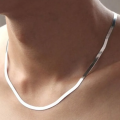 Stylish Men Stainless Steel Flat Snake Neck Necklace.