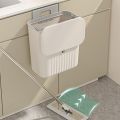 Wall Mounted Trash Can Kitchen Hanging Trash Bin Cabinet Door Bathroom Trash Can With Lid Garbage Bin Counter Bins Dustbin. 
