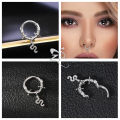 ZS 1PC 16G Stainless Steel Septum Ring Butterfly Snake Nose Ring Crystal Septum Piercing 8/10mm Cartilage Earring Helix Piercing.