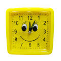 Yellow Table Alarm Clock with Clear Sound Durable Plastic Battery Operated Modern Design. 