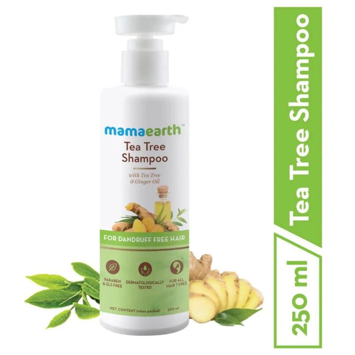 Mamaearth Tea Tree Shampoo for Dandruff Free Hair With Tea Tree & Ginger Oil 250ml INDIAN