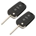 2X Replacement 3 Button Keyless Entry Remote Control Folding Flip Car Key Fob Shell Compatible with I20 I30. 