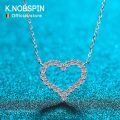 KNOBSPIN D VVS1 Sparking Moissanite Necklace Heart Pendant for Women s925 Sterling Sliver Plated 18k Party Birthday Gift Jewelry. 