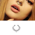 Women Fake Nose Ring Silver Color Non-Piercing Clip-On Jewelry Single Piece.