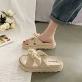 New Style Fairy Style Lady Summer Slippers Thick Platform Flat Sandals with Butterfly-Knot Summer Flip Flops Sandals Women.