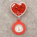 Glitter Acrylic Hospital Acrylic Heart Stethoscope Lovely Nurse Doctor Alligator Clip Pocket Watches Medical Hang Clock Gift.