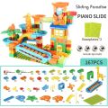 Newest Big Size Turntable Marble Race Run Building Blocks Creative Piano DIY Blocks Plastic Funnel Slide DIY Assembly Bricks. 