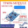 TP4056 Micro USB 5V 1A 18650 Lithium Battery Charger Module With Protection Dual Functions TP 4056 Charging Module [5PS]. 