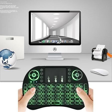 RGB Gaming Wireless Backlit Mini Keyboard With Touchpad - Black