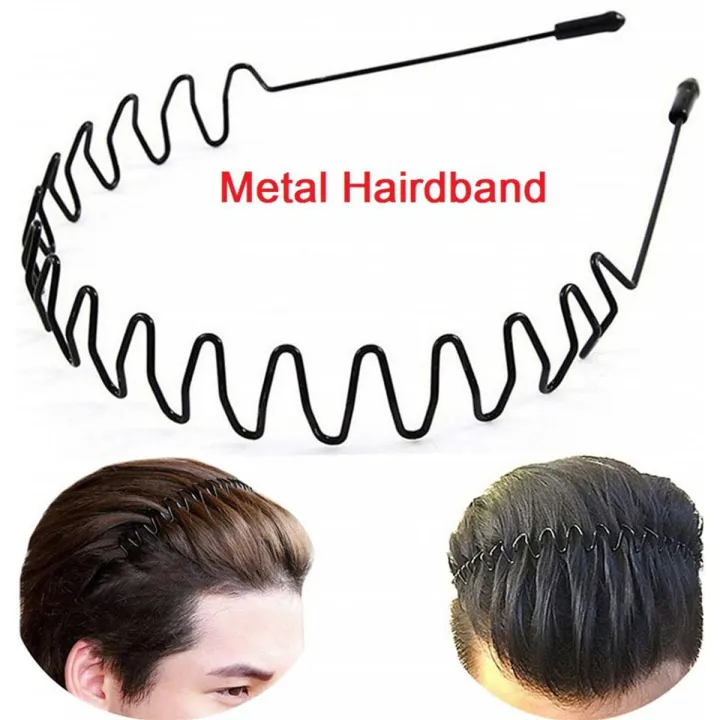Refined Taste - Metal Hairband For Men Women Hair Band Fashion For Mens Sports Headband For Womens Hair Care Beauty Unisex Non Slip
