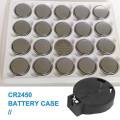 2 Pcs CR2450 Coin Cell Button Battery Socket Holder 2 Pins Black. 