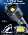 PHILIPS 24W Zoomable LED Flashlight Torch 1000 LM, 2000mAh Rechargeable Torch Light, Aluminum Alloy Handheld Flash Light for Home, Camping, Hiking, Emergency.