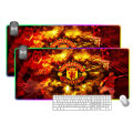 Extra large dirty-resistant RGB mouse pad Man LED light-emitting wireless charging Manchester United European Cup e-sports game desk pad. 