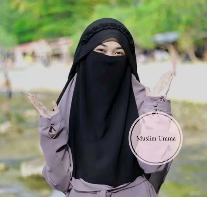 Niqab%20Muslim%20Hijab%20(Crown)%202%20level%20Islamic%20Face%20Cover%20-%20Hijab%20Collection%20-%20Image%204
