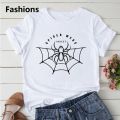 Fashions Profesional SPIDER White Woman T Shirt Art Printing Design Oversized Short Sleeve Comfort Female Tee Y2K Graphic Loose Cool Girl.