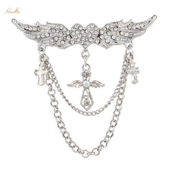 2 Chain Brooch Pin, Shirts Neck Collar Tips with Layers