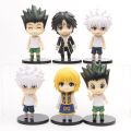 Hunter x Huner Gon Freecss Killua Zoldyck Kurapika Leorio Hisoka Machi Kulolo lushilufelu Cute PVC Figure Figurine Toys 6pcs/set.