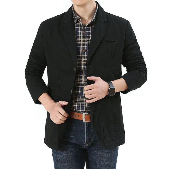 Men's%20Cotton%20Suit%20Jacket%20Multi-Pocket%20Work%20Pants%20Leisure%20Suit%20Middle-Aged%20Loose%20plus%20Size%20Spring%20and%20Autumn%20Fat%20Jacket%20for%20Men%20-%20Image%204