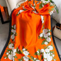 summer silk scarf for women brocade printing extended thin outer decoration scarf beach towel. 