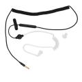 Single Side Earphone In-Ear Stereo Mono Earbud Headphones Noise Isolating Earbuds with Mic Spring Coil Reinforced Cord. 
