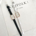 EB Women Fashion Retro Simple Chic Quartz Watch Leather Strap Rectangle Watch. 