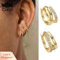 Carat Rhinestone Earrings Sparkling Rhinestone C-shaped Huggie Earrings for Women Elegant Jewelry for Prom Parties Everyday Wear Style Ear Hooks. 