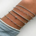 5PCS bracelet set Bracelet set Exquisite craftsmanship Copper material Stylish design Copper chain bracelet Hand-made bracelet set Handcrafted Handmade bracelet for Casual wear Party accessories Gift. 